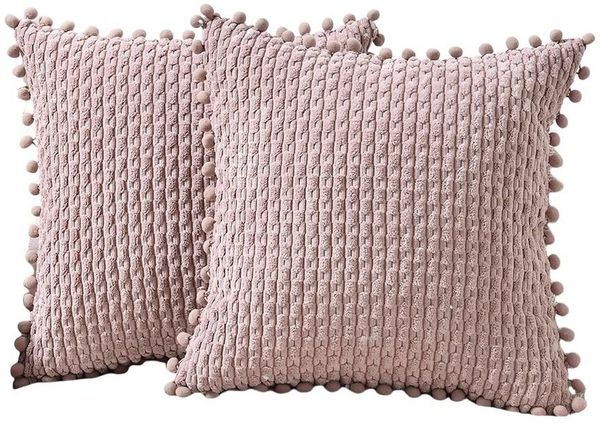 Minicloss Kissenbezüge 2 Stück Sofa Kissenbezug,mit Pompons, für Osterdekoration auf Bett und Sofa