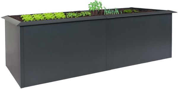Hochbeet HWC-N24, Metallhochbeet Gemüsebeet Blumenkasten Pflanzkübel, Schneckenkante 78x250x90cm Eisen 65kg, anthrazit