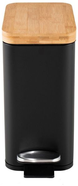 HTI-Living Mülleimer Abfalleimer 5 Liter Schwarz/Natur Modern, Holzdeckel mit Soft-Close-Funktion