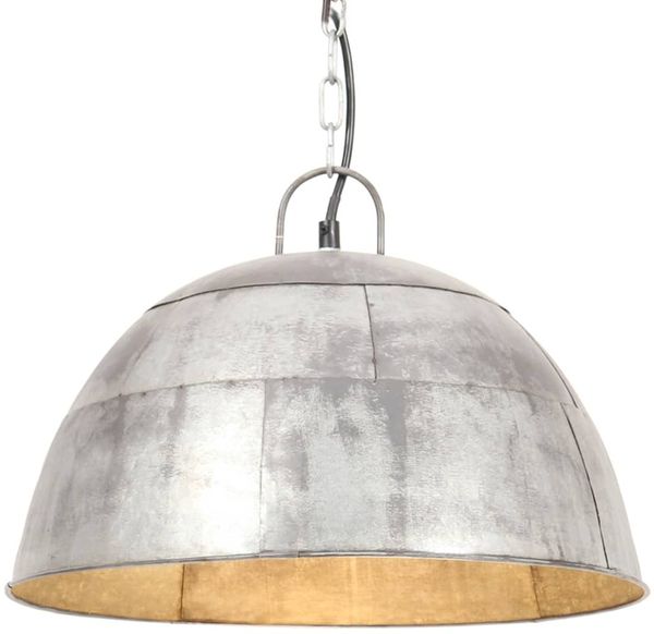 vidaXL Hängelampe Vintage Industriestil 25 W Silbern Rund 41 cm E27 320541