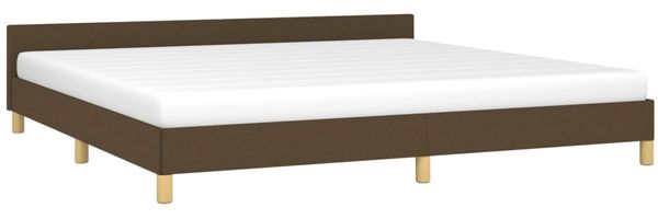 Bettgestell mit Kopfteil Dunkelbraun 200x200 cm Stoff [347442] Bild 3