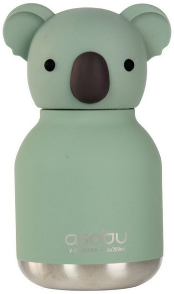ASOBU Trinkflasche Isolierte Trinkflasche Mini Bestie 200 ml Strohhalm Schlüsselring