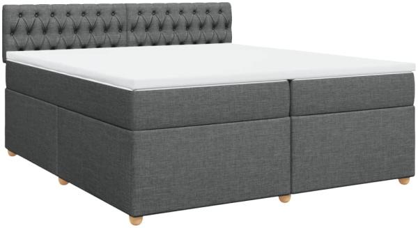 vidaXL Boxspringbett mit Matratze Dunkelgrau 200x200 cm Stoff 3286795