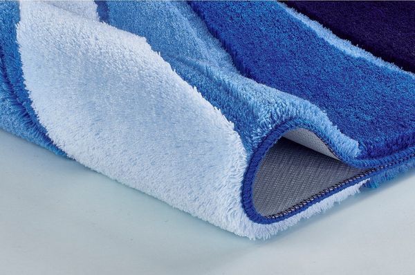 MEUSCH Badematte Ocean, Höhe 23 mm, rutschhemmend beschichtet, fußbodenheizungsgeeignet, Kunstfaser, Badteppich, Wellen Design, mit Farbverlauf, Hoch-Tief Effekt, waschbar