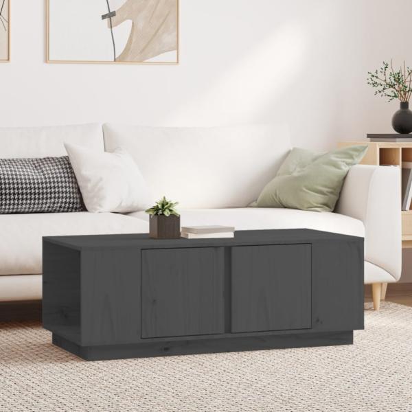 vidaXL Couchtisch Grau 110x50x40 cm Massivholz Kiefer [814431]