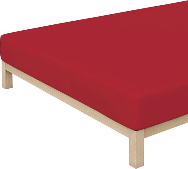 Schlafgut Spannbettlaken Premium, Gummizug: rundum, (1 Stück), Mako-Zwirn-Jersey, Red Deep, XL 180x200cm - 200x220cm Bild 4