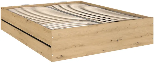 Vente-unique - LUDARO Bett Holz, Platte SchwarzBeige - B 210 cm x H 40 cm x L 168 cm Bild 3