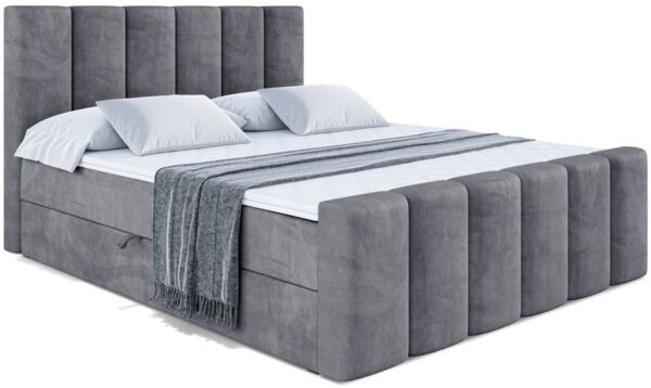 ALTDECOR Boxbett BOXI1-Z (Multipocket-Matratze H4, H3 Matratze Bonellfederung, Topper, Kopfteil), Doppelbett mit Fußteil