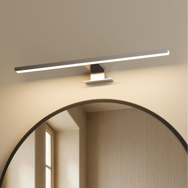 EMKE Spiegelleuchte LED L: 40cm 8W IP44 Wandlleuchte Badezimmer Wohnzimmer, LED fest integriert, Kaltweiß, Neutralweiß, Chrom oder Schwarz