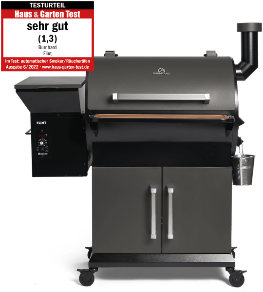 BURNHARD® FLINT Pellet Smoker – Digitaler BBQ Grill mit 7-in-1 Funktion – 180 bis 260 °C – Smoker Grill für Low & Slow – 8,5 kg Pellettank - Multi-Color - #945915
