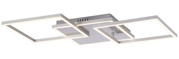 SellTec LED Deckenleuchte LED Deckenlampe Rahmenleuchte, Lichtquelle schwenkbar, 3xLED-Board/7W/3000K, warmweiß, warmweiß, schwenkbar, matt gebürstet, Wohnzimmerlampe