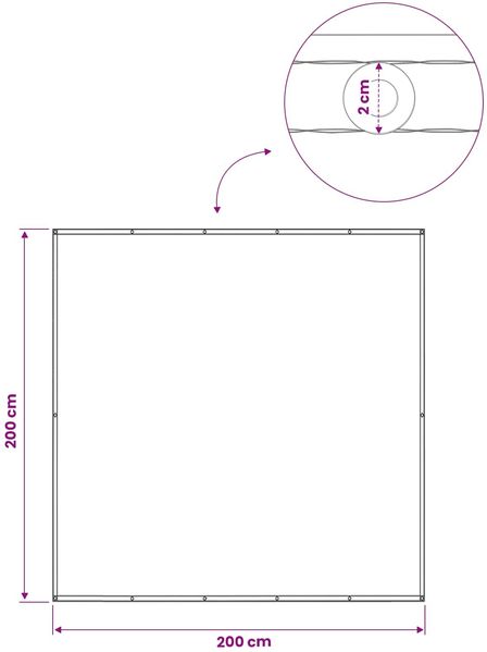 vidaXL Balkon Sichtschutz 200 x 200 cm Stoff mit PU-Beschichtung 42036678 Bild 6