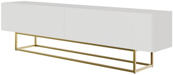 Selsey TV-Schrank VELDIO TV-Schrank mit gefrästen, grifflosen Fronten, goldenen Beinen, 175 cm