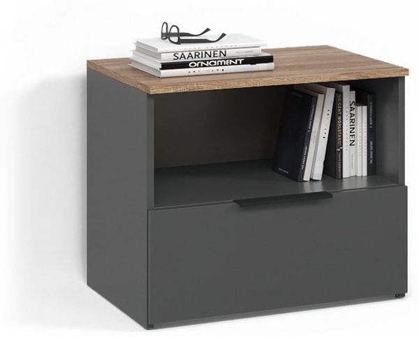 Livinity® Kommode Piave, Anthrazit/Sonoma, mit klappe (1 St)