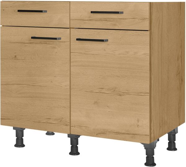 nobilia® Unterschrank "Structura", vormontiert, Breite 90 cm, Soft-Close-Funktion bei den Schubkästen, inkl. höhenverstellbare Sockelfüße