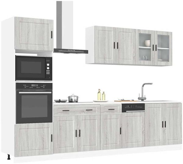 vidaXL 7-tlg. Küchenschrank-Set Kalmar Grau Sonoma Holzwerkstoff 3314757