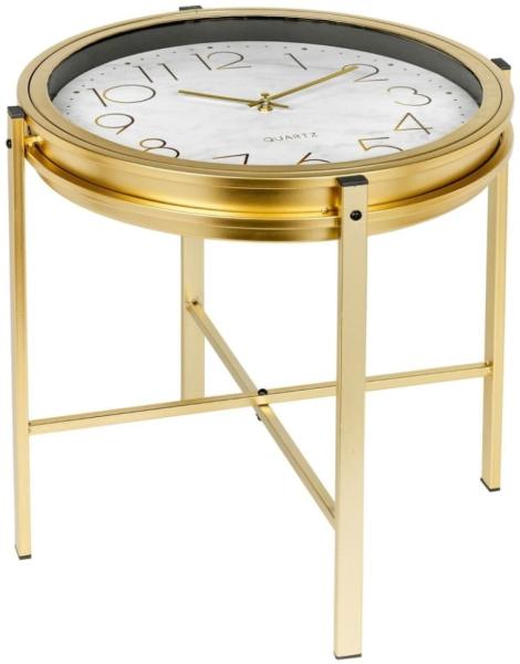 Home&Styling Beistelltisch mit Uhr Golden 447476