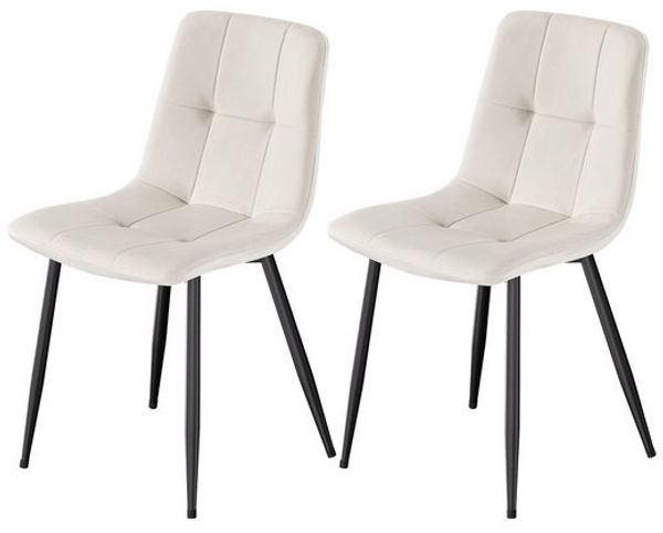 VASAGLE Esszimmerstühle 2er Set, 360° Drehbar, Ergonomischer Samtstuhl, 43 x 52 x 83 cm, Beige