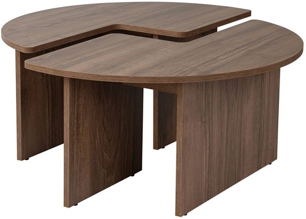 Dmora Wohnzimmertisch Tairn, Niedriger Wohnzimmertisch, Kaffeeregal, Couchtisch für Sofa, 90x90 h41 cm, Nussbaum