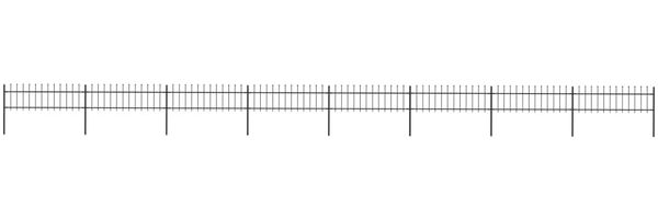 vidaXL Gartenzaun mit Speerspitze Stahl 1426 x 60 cm Schwarz 277600