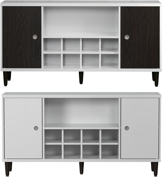 Trendteam 'Evolution' Sideboard Click System, Holz weiß / wenge Lack, 136 x 70 x 36 cm