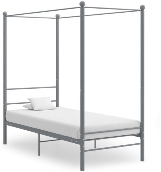 vidaXL Himmelbett Grau Metall 90x200 cm 325053