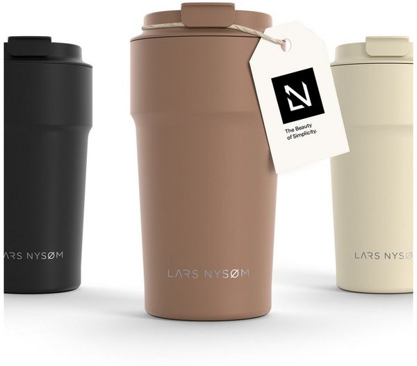 LARS NYSØM Thermobecher Bevægelse, 1-tlg, Thermobecher mit Vakuum Isolierung: 4h heiß / 8h kühl