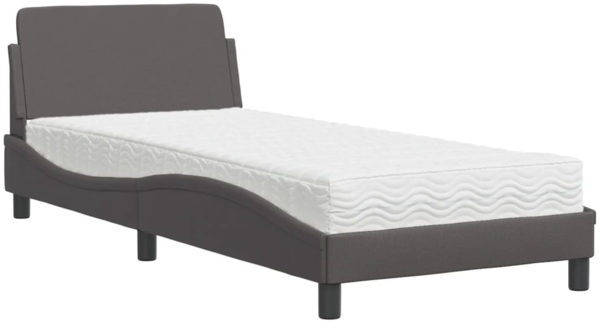 vidaXL Bett mit Matratze "Dover" Grau 80x200 cm Kunstleder 3208300