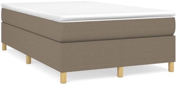 vidaXL Boxspringbett mit Matratze Taupe 120x190 cm Stoff 3269694