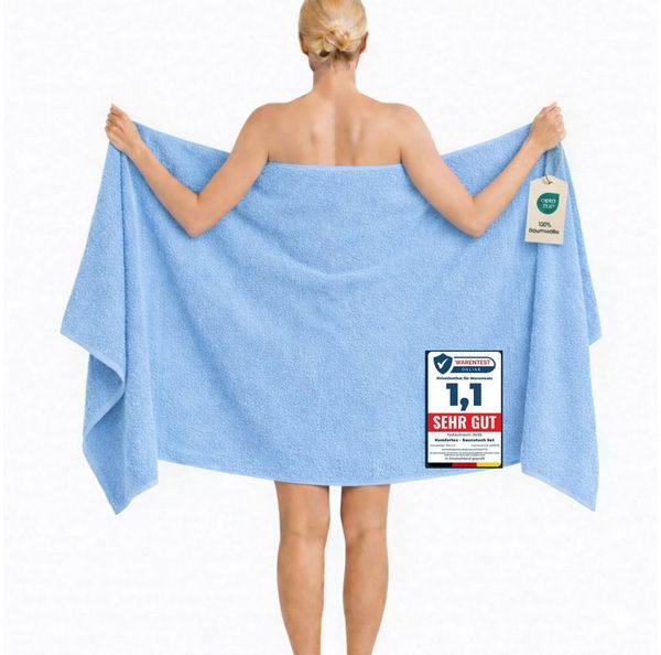 Komfortec Saunatuch 100x200 cm Badetuch aus 100% Baumwolle, Frottee (1-St), extra Große, Schnelltrocknend