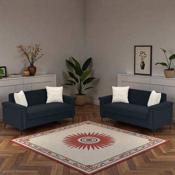 Sofa 2‑Sitzer — Sitzfläche 172x73,5 cm, schwarzer Polyesterstoff, hochdichter Schaum mit Federkern, stabile Metallfüße,172*73.5*81.5 cm
