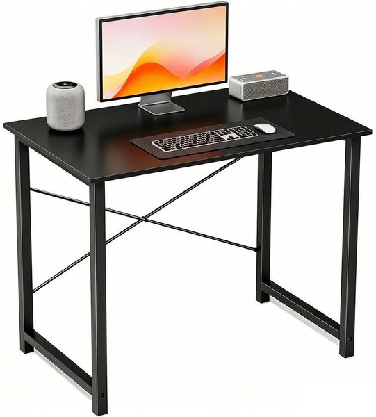 SURFOU Schreibtisch Computertisch Bürotisch Gaming Tisch PC Tisch (mit Metallgestell für Arbeitszimmer, Schlafzimmer, Wohnzimmer), für Büro Homeoffice Arbeitszimmer Schlafzimmer, aus Holzwerkstoff