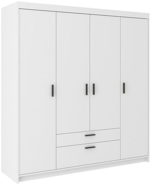 Beautysofa Drehtürenschrank ELENA 4D 4-Türig, mit Schubladen