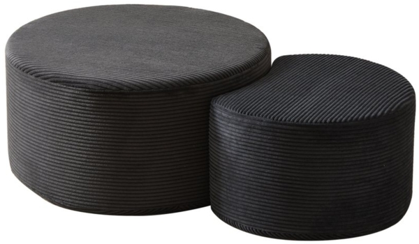 OKWISH Couchtisch Moderner runder Kaffeetisch aus Schaumstoff (2-teiliges gepolstertes, vielseitig als Couchtisch & Ottoman)