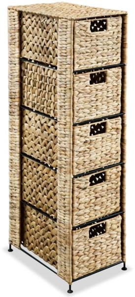 vidaXL Standregal mit 5 Körben 25,5x37x100 cm Wasserhyazinthe 245492