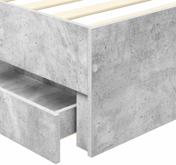 vidaXL Bettrahmen mit Kopfteil Beton Grau 90 x 190 cm Ingenieurs Holz 3409499 Bild 11