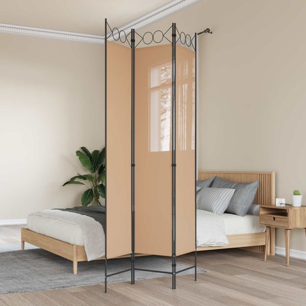 vidaXL 3-teiliger Raumteiler Beige 120 x 220 cm Stoff 42039203