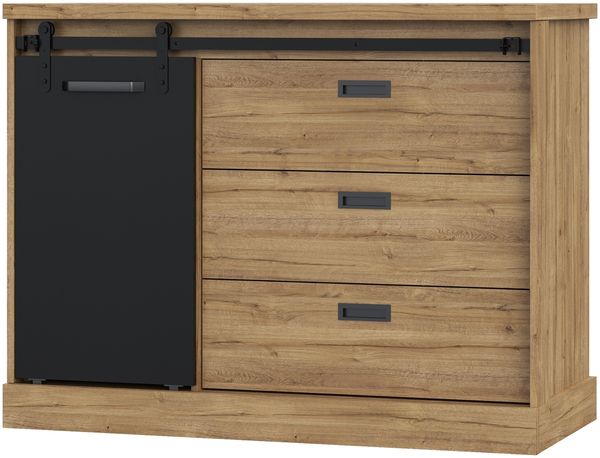 Kommode >Kaszimiro < in braun,schwarz - 113,5x88,2x52cm (BxHxT) Bild 4