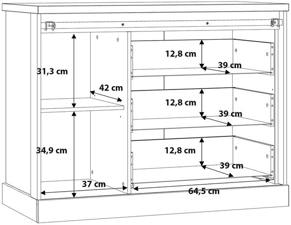 Kommode >Kaszimiro < in braun,schwarz - 113,5x88,2x52cm (BxHxT) Bild 9