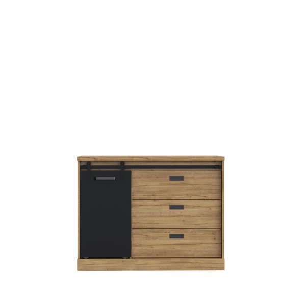 Kommode >Kaszimiro < in braun,schwarz - 113,5x88,2x52cm (BxHxT) Bild 3