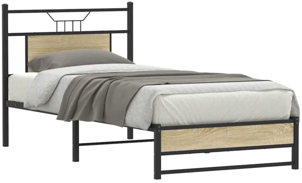 vidaXL Bettgestell ohne Matratze Sonoma-Eiche 75x190 cm Holzwerkstoff 4106952