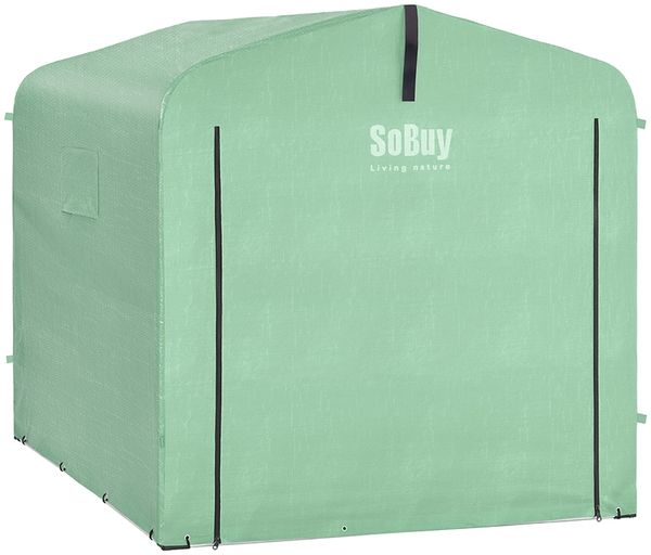 SoBuy KLS11-L-GR Fahrradunterstand, PE-Plane, Lackiert, Grün, 219 x 165 x 154 cm