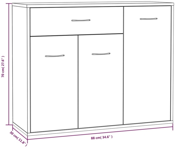 vidaXL Sideboard Räuchereiche 88x30x70 cm Holzwerkstoff 815366 Bild 7