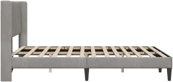 vidaXL Bettrahmen mit Kopfteil Hellgrau 160 x 200 cm Samt 42027515 Bild 5