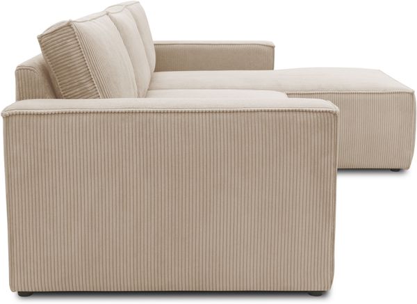 DOMO. collection Ecksofa 800 021, Couch in L-Form mit Cordstoff, Modulsofa mit Taschenfederkern, Sofa, Polsterecke, Eckcouch 273 x 172 x 85 cm (BxTxH), creme Bild 3