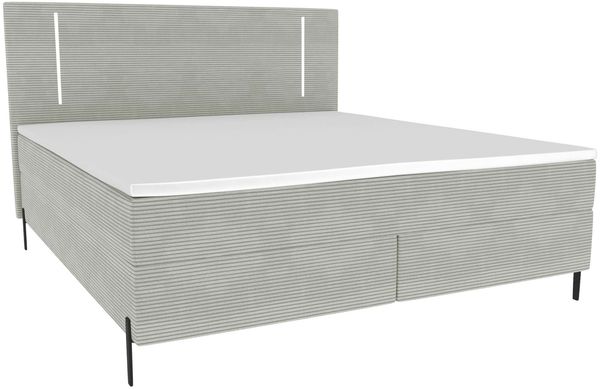 Boxspringbett Titan - Cordstoff - hellgrau - 160x200 cm