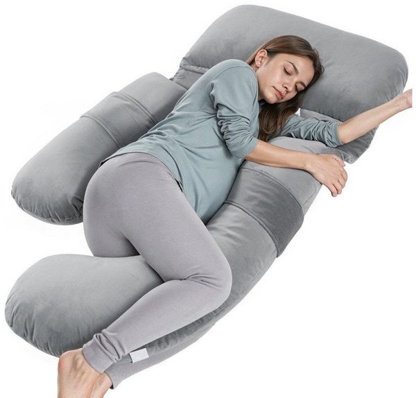 Comomy Seitenschläferkissen Ergonomisches Schwangerschaftskissen, Multifunktionskissen mit Bezug, U-Form – 3-in-1, verstellbar& waschbar