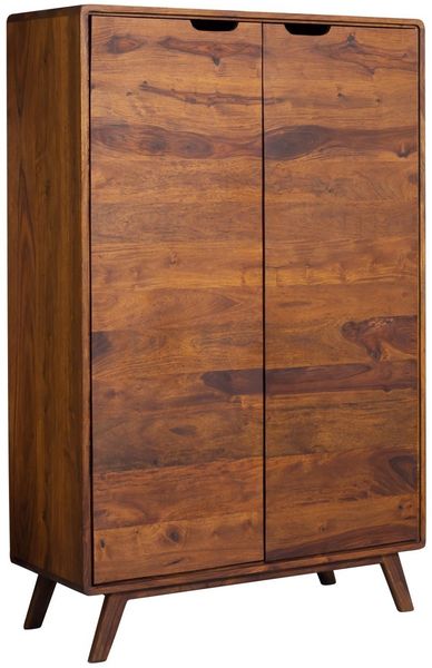 Highboard Sheesham 90x40x145 walnuss gewachst MALMÖ 2 #108