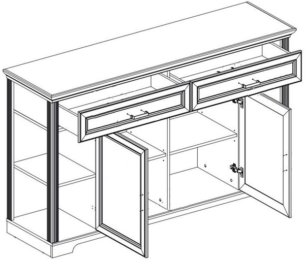 Sideboard >Jasmin< in Pinie-Hell aus Metall - 171x102x48cm (BxHxT) Bild 4