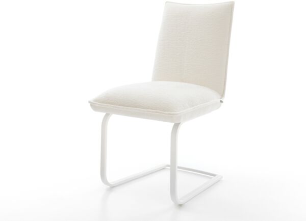 Freischwinger Lelio-Flex Bouclé Soft Beige Freischwinger flach Weiß Taschenfederkern